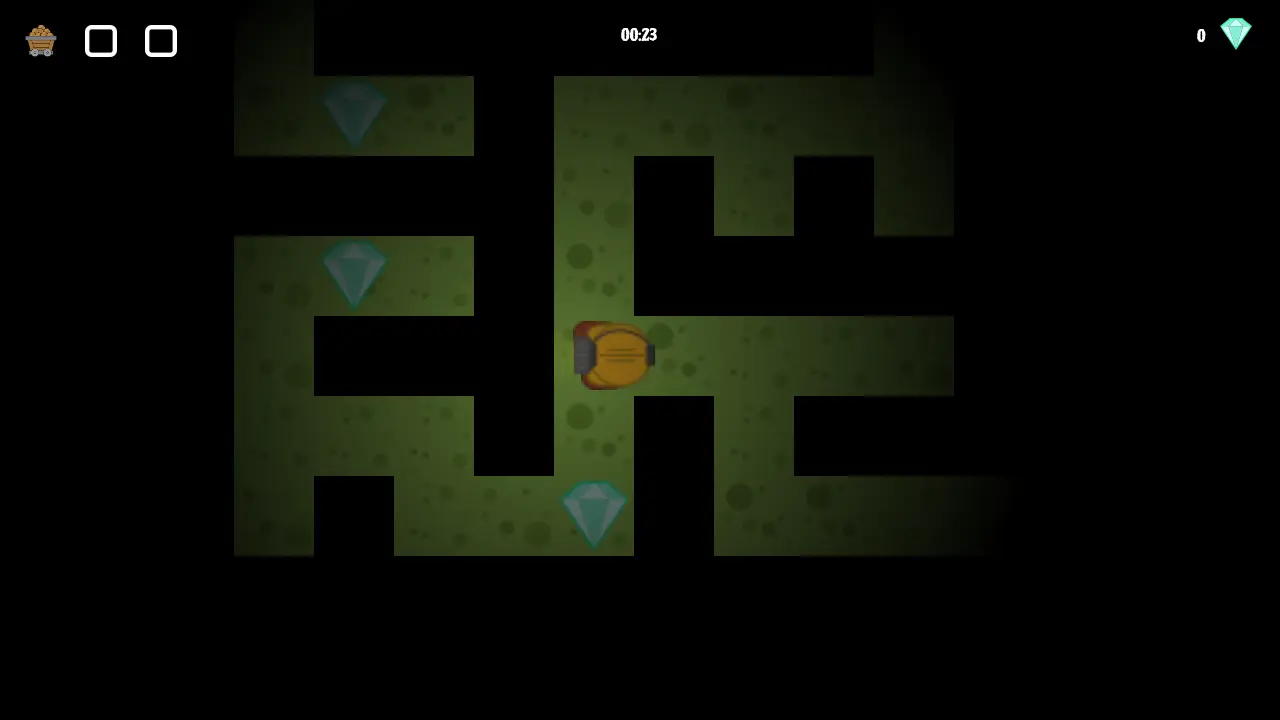 Monty: the miner in a dark green level with narrow platforms and gems.